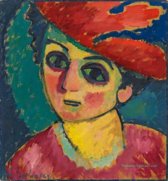 expressionnisme abstrait Tableau Peinture - RED HAT Alexej von Jawlensky Expressionnisme